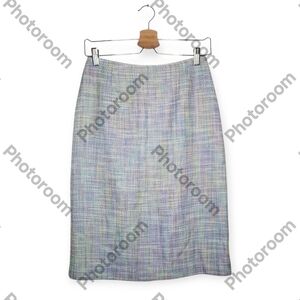 Linea Domani Pastel Tweed Pencil Skirt High Waist Lavender Wmn's Size 8